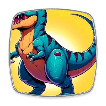 dinosaur - Square fridge magnet - white - Front