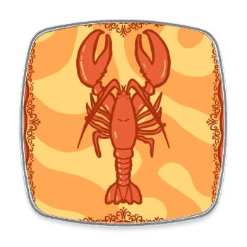 Red Lobster Illustration - Square fridge magnet - white - Front