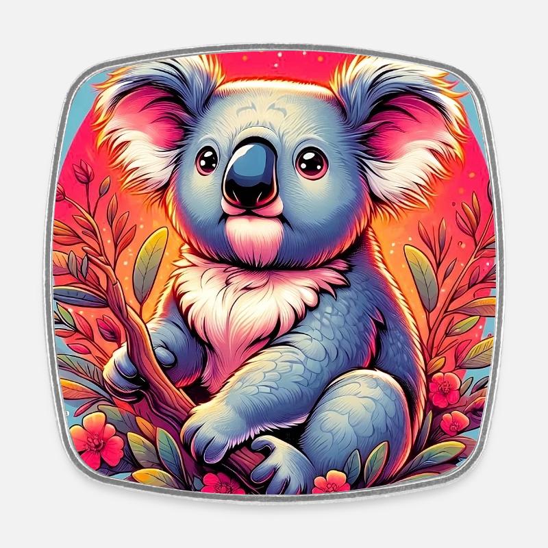 Koala - Viereckiger Kühlschrankmagnet - Weiß