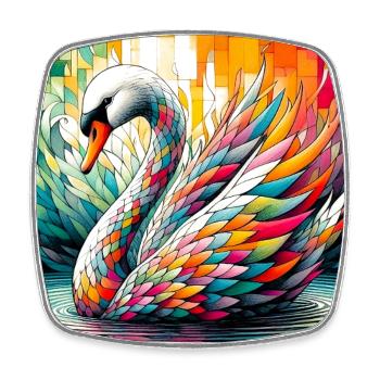 swan - Square fridge magnet - white - Front