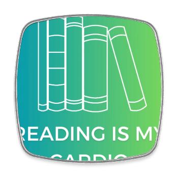 Lesen ist mein Cardio - Viereckiger Kühlschrankmagnet - Weiß - Vorne