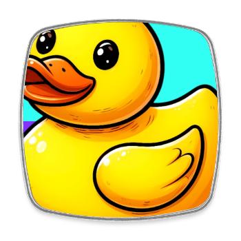 Ente Ente Ente Ente Ente - Viereckiger Kühlschrankmagnet - Weiß - Vorne