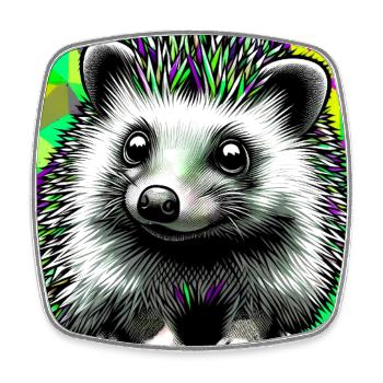 hedgehog - Square fridge magnet - white - Front