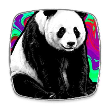 Panda - Viereckiger Kühlschrankmagnet - Weiß - Vorne