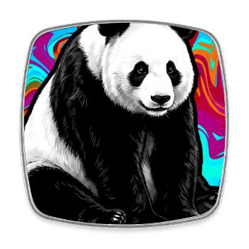 panda - Magnet carré - blanc - Devant