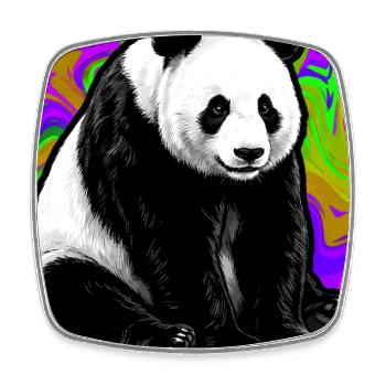 Panda - Viereckiger Kühlschrankmagnet - Weiß - Vorne