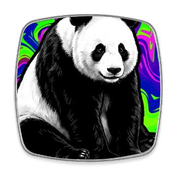 Panda - Viereckiger Kühlschrankmagnet - Weiß - Vorne