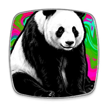 Panda - Viereckiger Kühlschrankmagnet - Weiß - Vorne