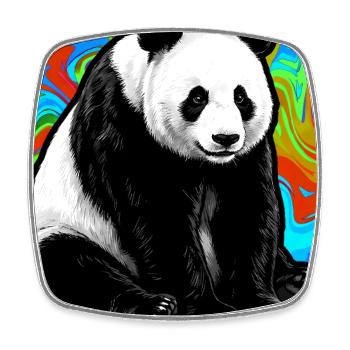 Panda - Viereckiger Kühlschrankmagnet - Weiß - Vorne
