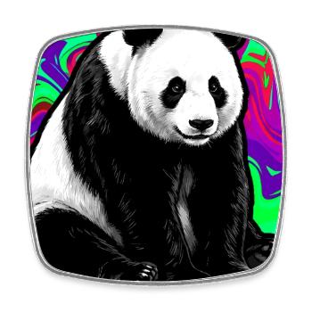 Panda - Viereckiger Kühlschrankmagnet - Weiß - Vorne