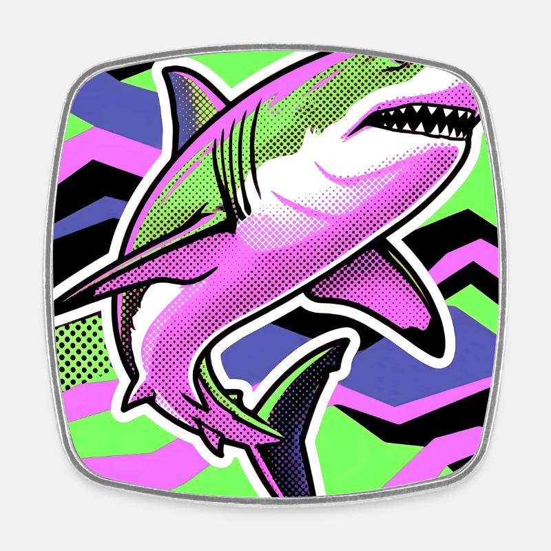 Shark - Square fridge magnet - white
