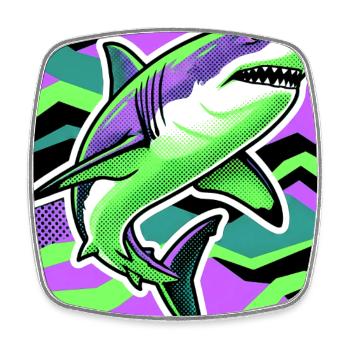 Shark - Square fridge magnet - white - Front