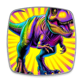 Dinosaurier - Viereckiger Kühlschrankmagnet - Weiß - Vorne