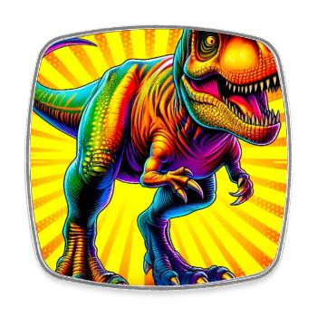 Dinosaurier - Viereckiger Kühlschrankmagnet - Weiß - Vorne