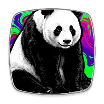 panda - Square fridge magnet - white - Front