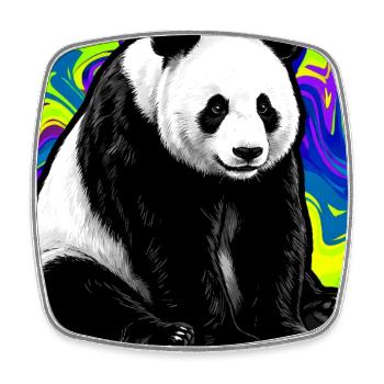 Panda - Viereckiger Kühlschrankmagnet - Weiß - Vorne