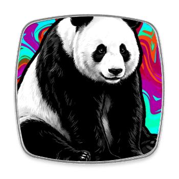 Panda - Viereckiger Kühlschrankmagnet - Weiß - Vorne