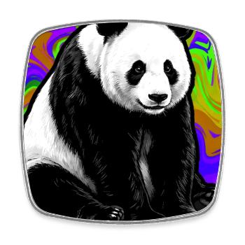 Panda - Viereckiger Kühlschrankmagnet - Weiß - Vorne