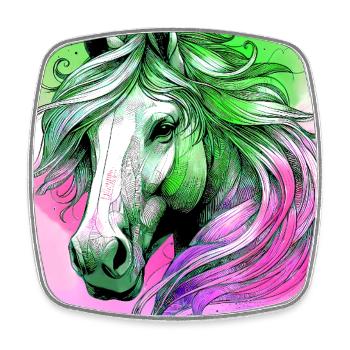 cheval - Magnet carré - blanc - Devant