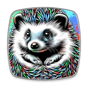 hedgehog - Square fridge magnet - white - Front