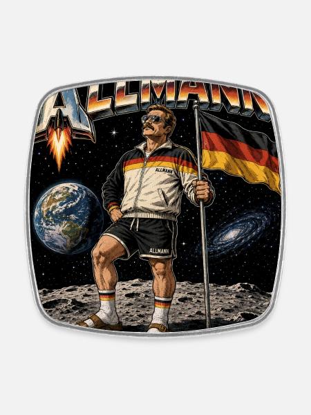Allmann - Viereckiger Kühlschrankmagnet - Weiß