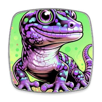 Gecko - Viereckiger Kühlschrankmagnet - Weiß - Vorne
