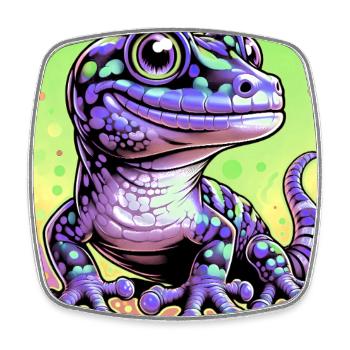 Gecko - Viereckiger Kühlschrankmagnet - Weiß - Vorne