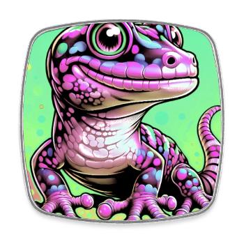 Gecko - Viereckiger Kühlschrankmagnet - Weiß - Vorne
