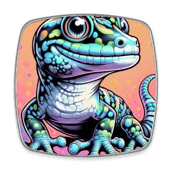 Gecko - Square fridge magnet - white - Front