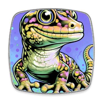 Gecko - Viereckiger Kühlschrankmagnet - Weiß - Vorne