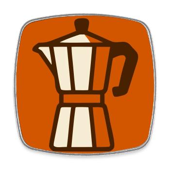 Logo de la cafetière à espresso - Magnet carré - blanc - Devant