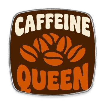 Graphique Café Caffeine Queen - Magnet carré - blanc - Devant