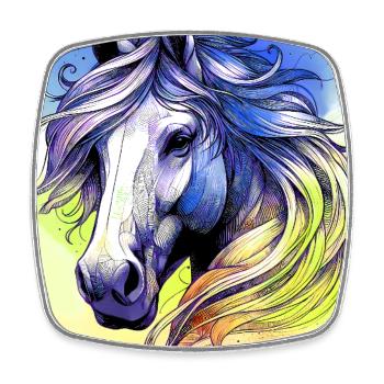 horse - Square fridge magnet - white - Front