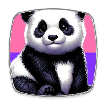 panda - Square fridge magnet - white - Front