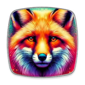 Fuchs - Viereckiger Kühlschrankmagnet - Weiß - Vorne