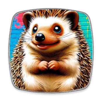 Igel - Viereckiger Kühlschrankmagnet - Weiß - Vorne