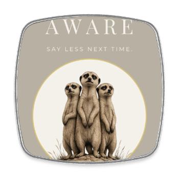 Always Aware Funny Meerkat - Viereckiger Kühlschrankmagnet - Weiß - Vorne