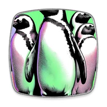 Penguin Penguins - Square fridge magnet - white - Front