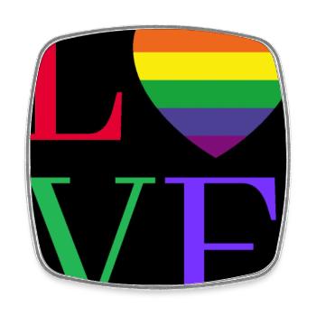 Rainbow Love Heart Pride Sticker - Viereckiger Kühlschrankmagnet - Weiß - Vorne