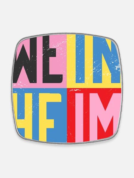Weinheim Design - Viereckiger Kühlschrankmagnet - Weiß