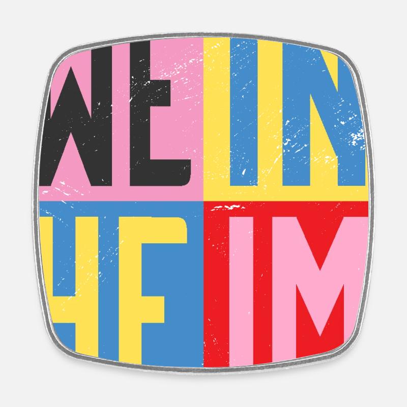 Weinheim Design - Viereckiger Kühlschrankmagnet - Weiß
