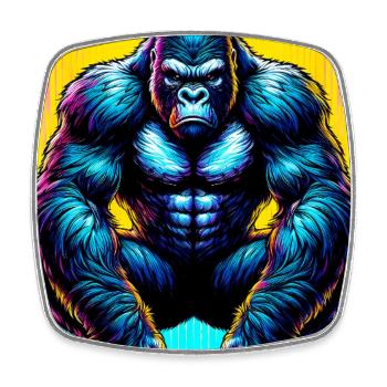 gorilla - Square fridge magnet - white - Front