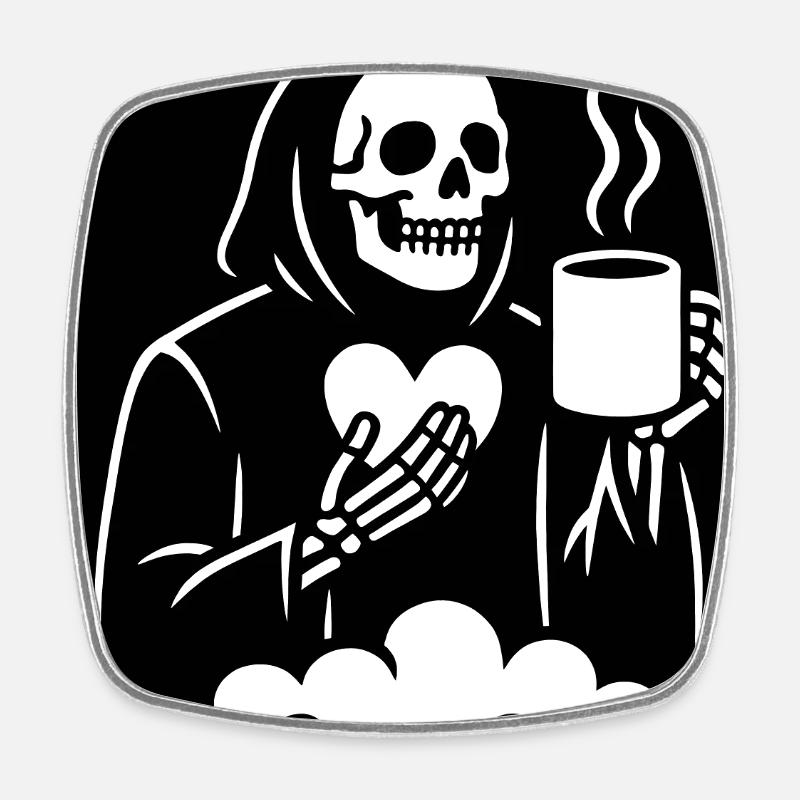 Grim Reaper Tasse à café Design - Magnet carré - blanc