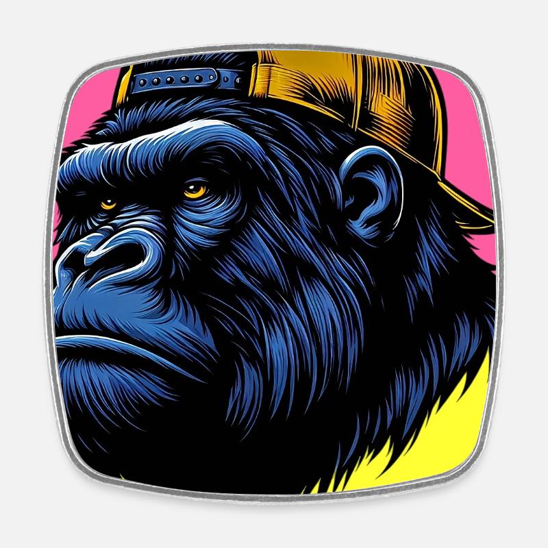 gorilla - Square fridge magnet - white