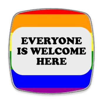 LGBT safe space rainbow flag - Square fridge magnet - white - Front