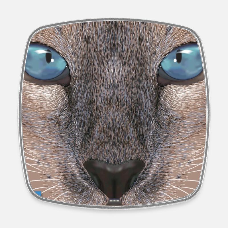 Siamese cat - Square fridge magnet - white
