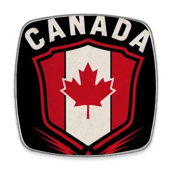 Canada Retro Schild Vintage Design - Viereckiger Kühlschrankmagnet - Weiß - Vorne