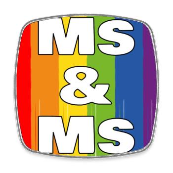 Frau & Frau Regenbogenstolz - Viereckiger Kühlschrankmagnet - Weiß - Vorne