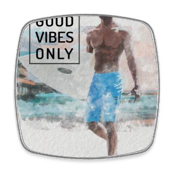 Beach Surfer – Surf, Sonne und Strand - Viereckiger Kühlschrankmagnet - Weiß - Vorne