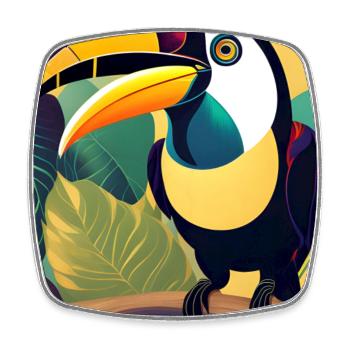 Toucan - Square fridge magnet - white - Front